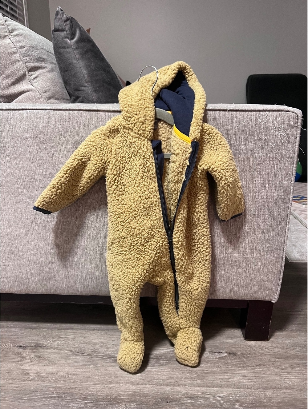 Eddie bauer Baby tan sherpa hooded bunting suit
